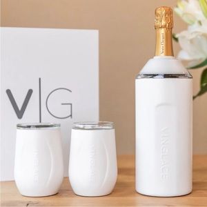 NIB VINGLACE Wine Bottle Chiller & Tumbler Gift Set